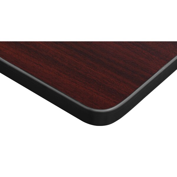 Kahlo 48 X 24 In. Training Seminar Table- Mahogany Top, Black Tapered Legs